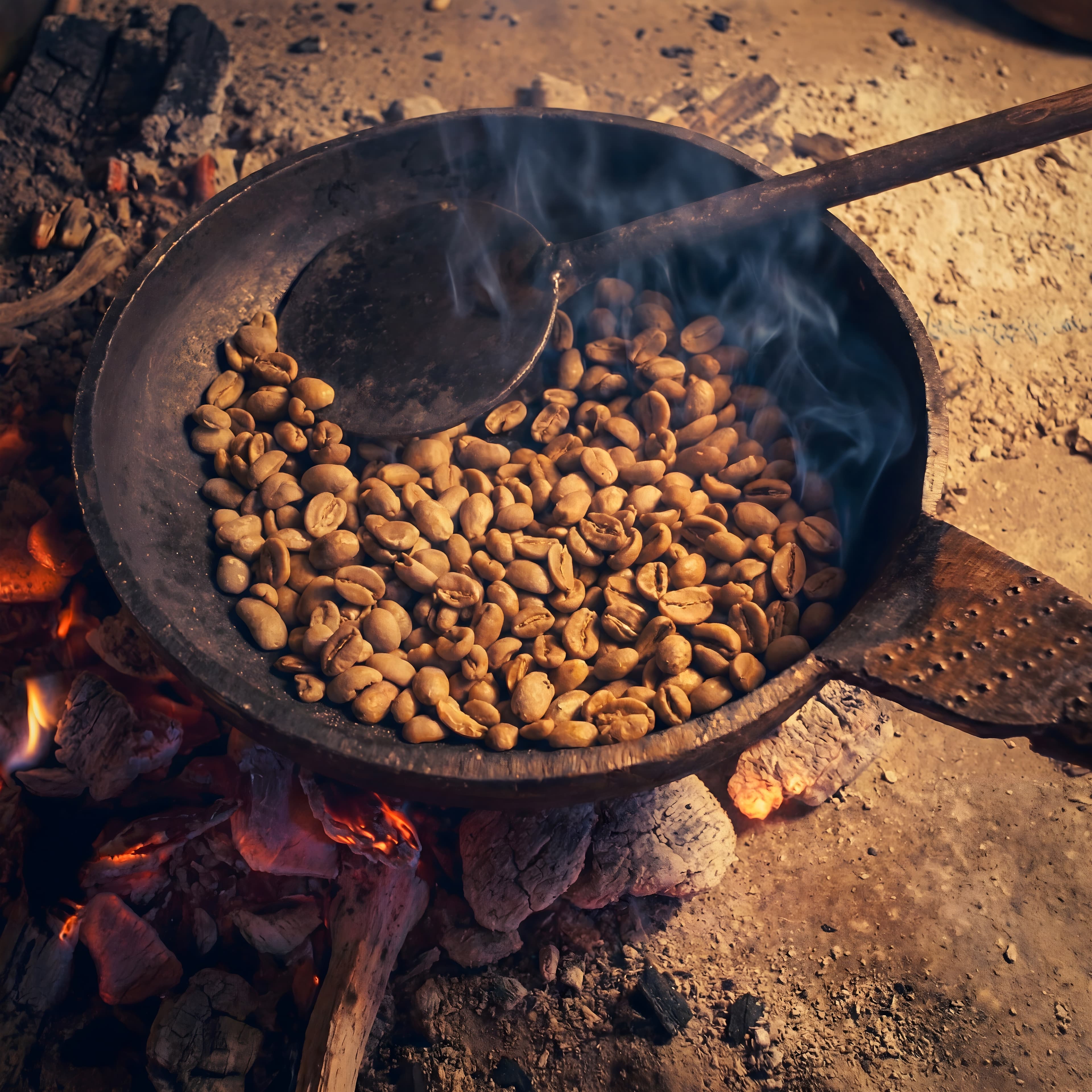 أجواء تحميص القهوة في المحمصة